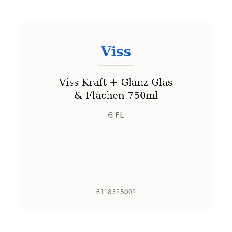 Viss Kraft + Glanz Glas & Flächen 750ml