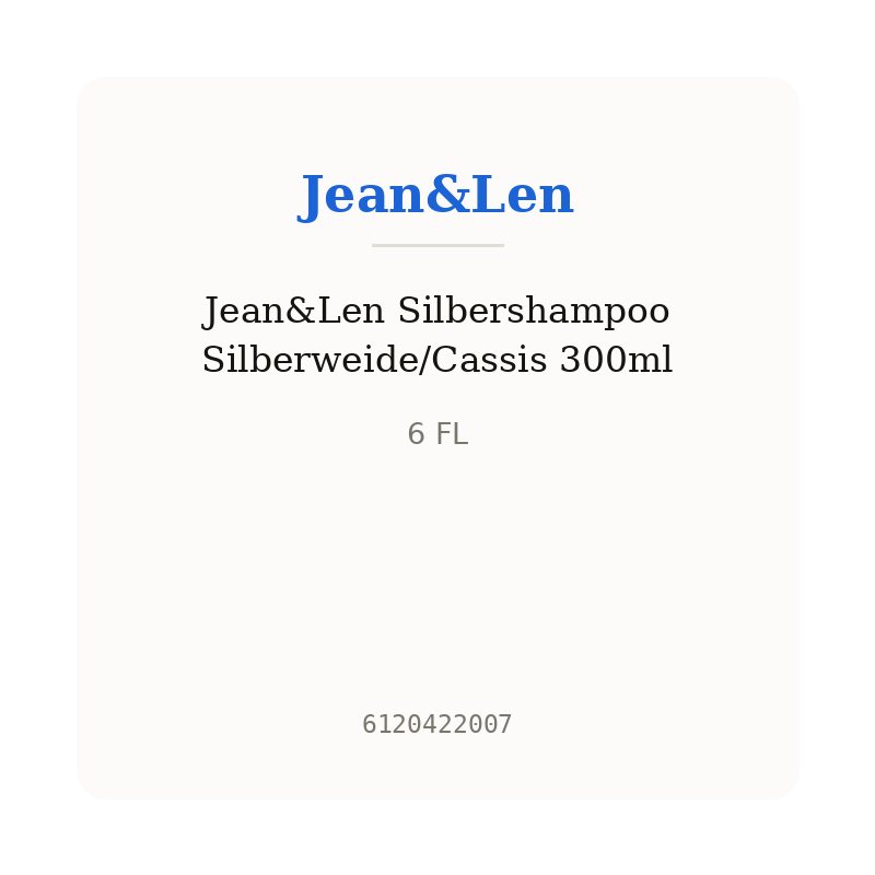 Jean&Len Silbershampoo Silberweide/Cassis 300ml