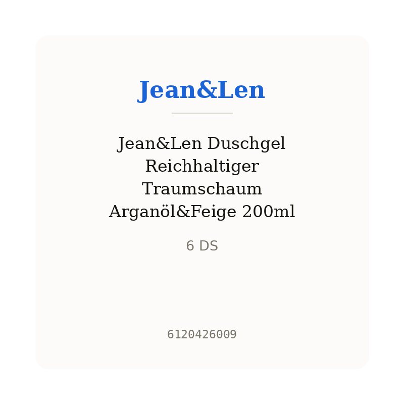 Jean&Len Duschgel Reichhaltiger Traumschaum Arganöl&Feige 200ml