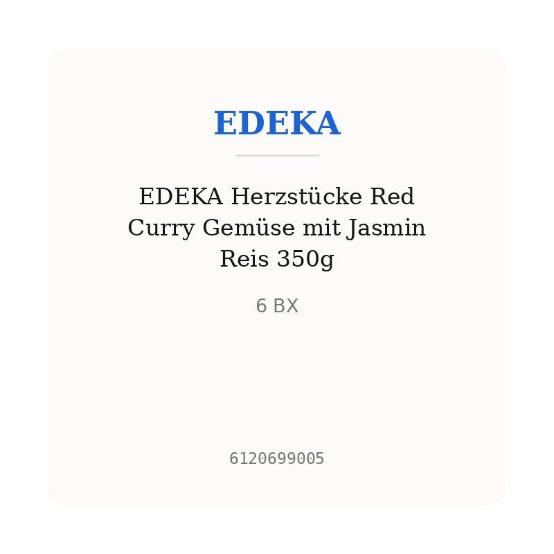 EDEKA Herzstücke Red Curry Gemüse mit Jasmin Reis 350g