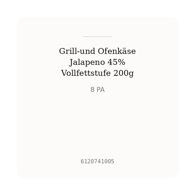 Grill-und Ofenkäse Jalapeno 45% Vollfettstufe 200g