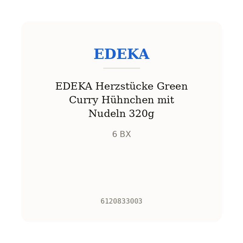 EDEKA Herzstücke Green Curry Hühnchen mit Nudeln 320g