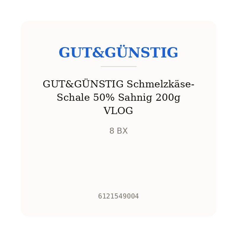 GUT&GÜNSTIG Schmelzkäse-Schale 50% Sahnig 200g VLOG