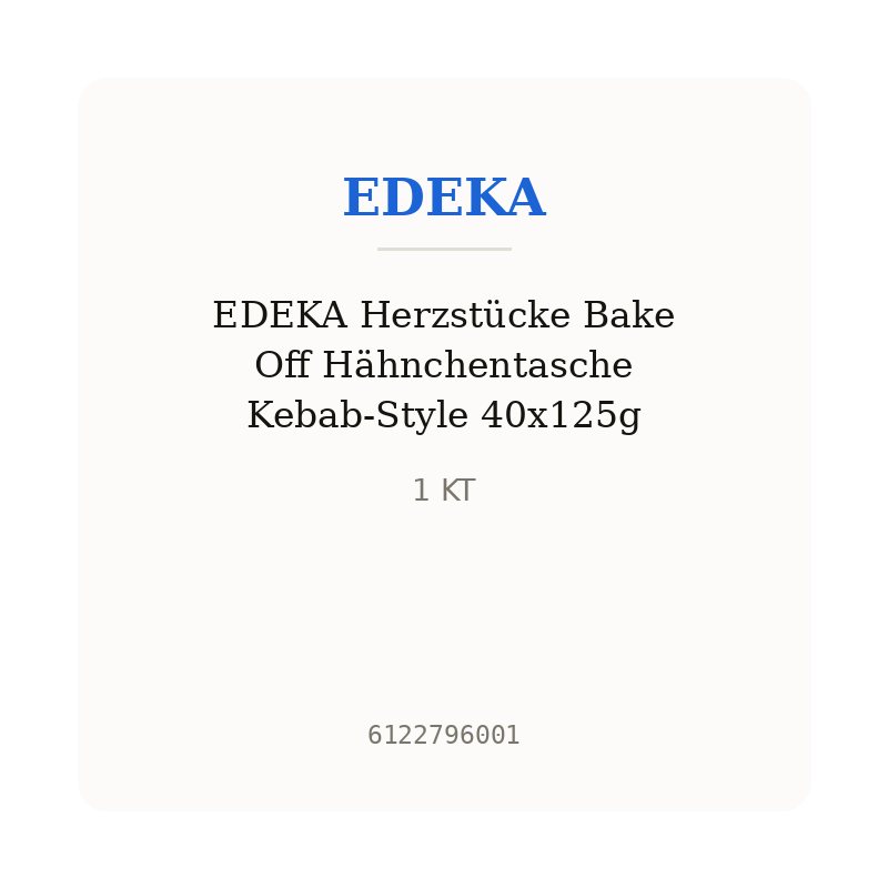EDEKA Herzstücke Bake Off Hähnchentasche Kebab-Style 40x125g