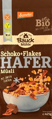 Demeter Bauck Mühle Hafer Müsli Schoko+Flakes glutenfrei 425g