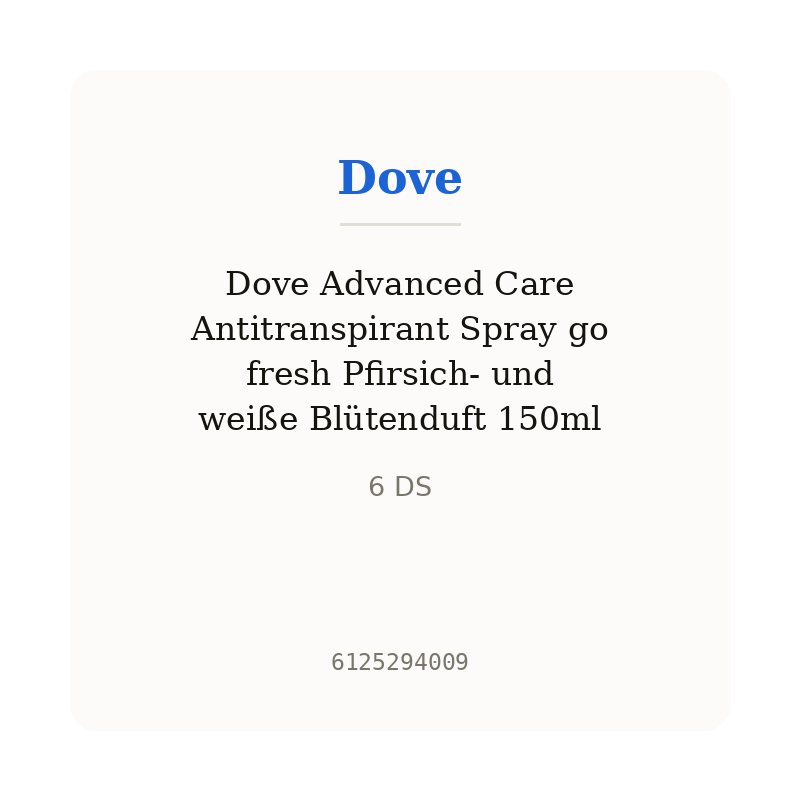 Dove Advanced Care Antitranspirant Spray go fresh Pfirsich- und weiße Blütenduft 150ml