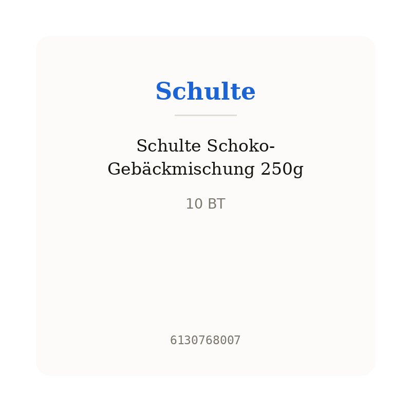 Schulte Schoko-Gebäckmischung 250g
