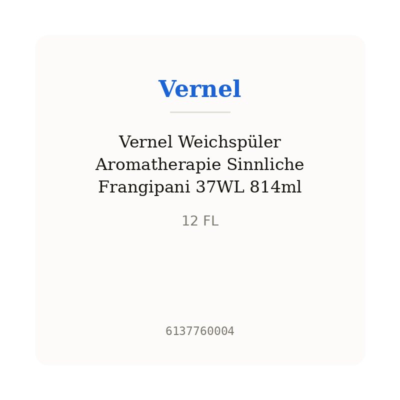 Vernel Weichspüler Aromatherapie Sinnliche Frangipani 37WL 814ml