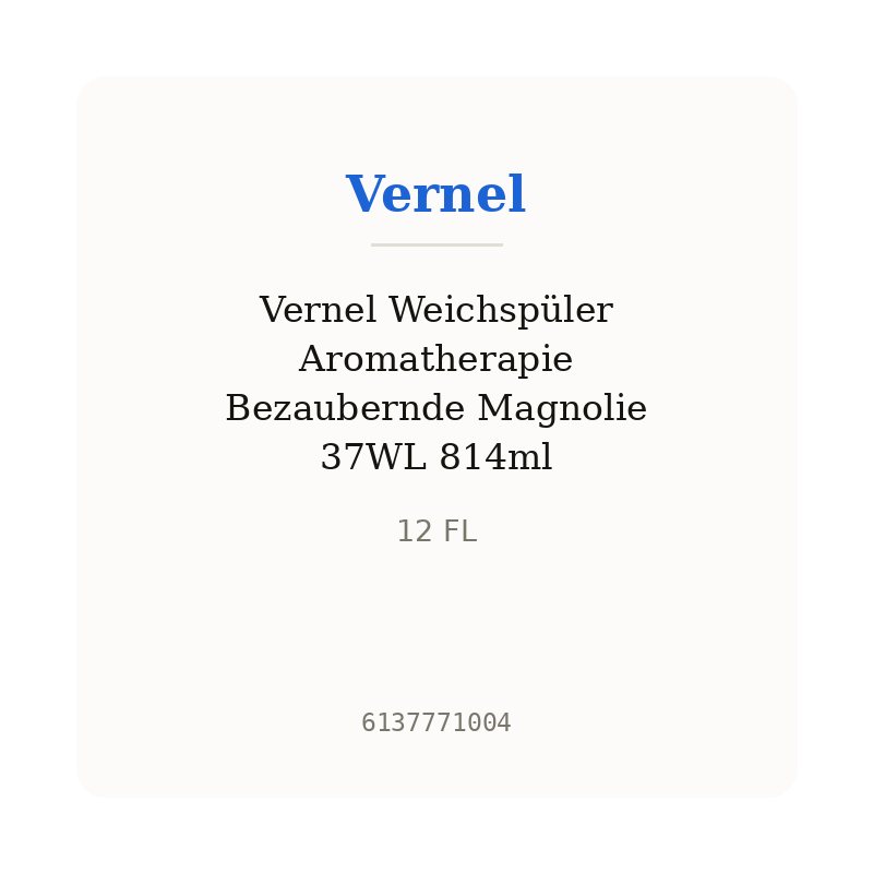 Vernel Weichspüler Aromatherapie Bezaubernde Magnolie 37WL 814ml