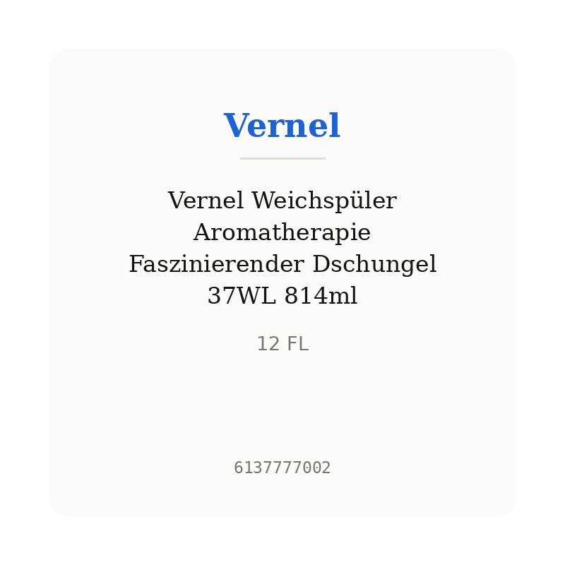 Vernel Weichspüler Aromatherapie Faszinierender Dschungel 37WL 814ml