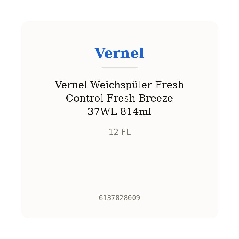 Vernel Weichspüler Fresh Control Fresh Breeze 37WL 814ml