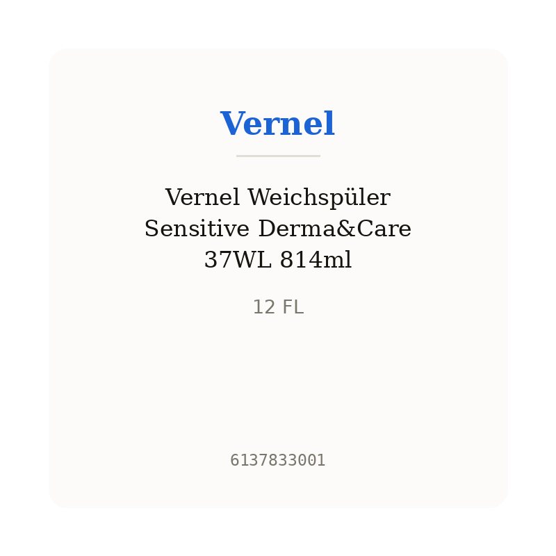 Vernel Weichspüler Sensitive Derma&Care 37WL 814ml