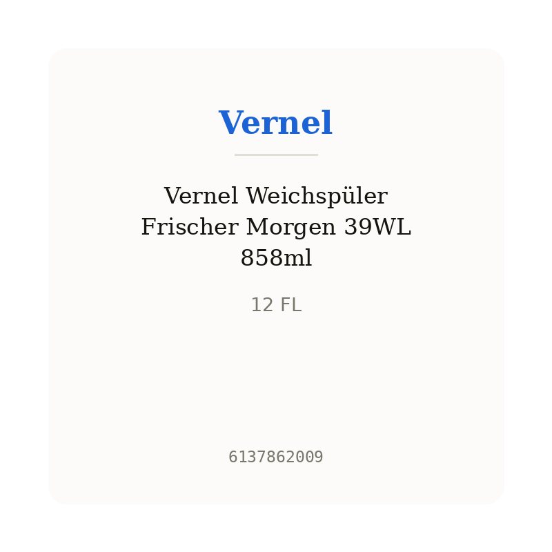 Vernel Weichspüler Frischer Morgen 39WL 858ml