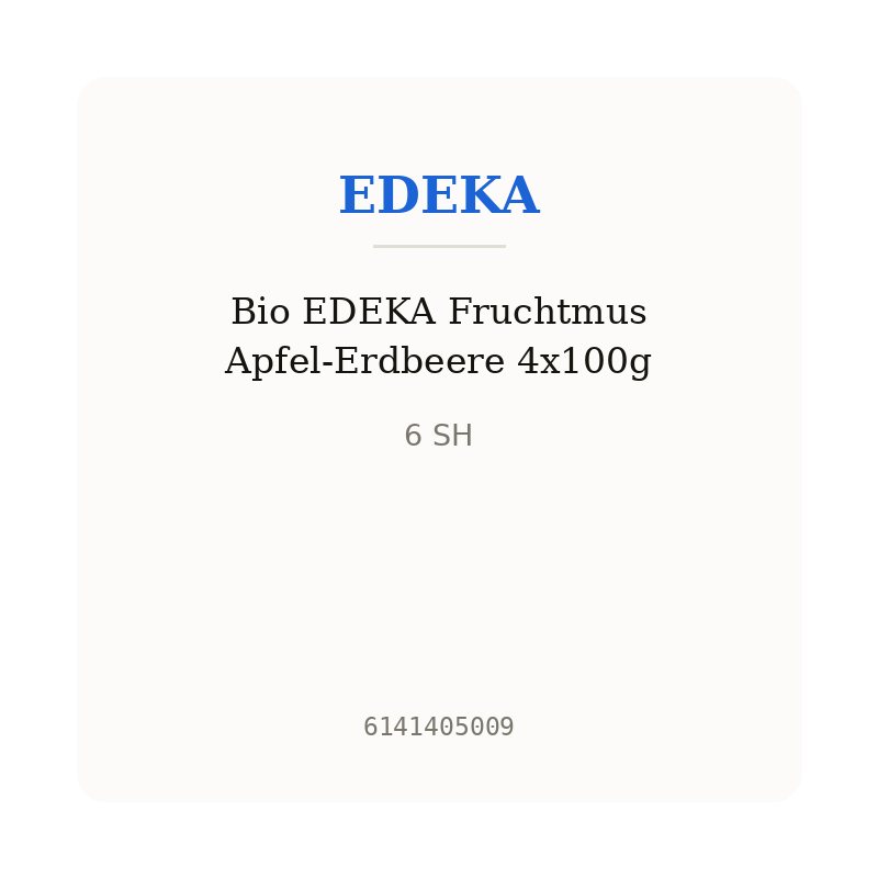 Bio EDEKA Fruchtmus Apfel-Erdbeere 4x100g