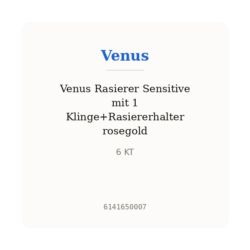 Venus Rasierer Sensitive mit 1 Klinge+Rasiererhalter rosegold
