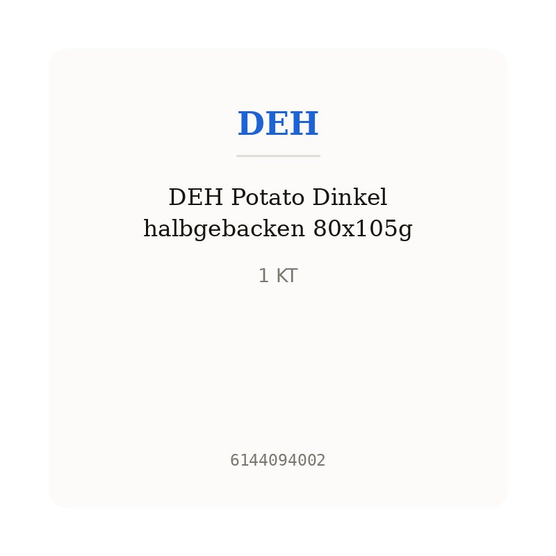 DEH Potato Dinkel halbgebacken 80x105g