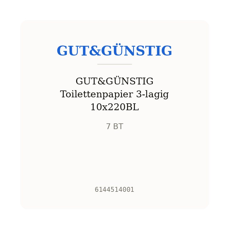 GUT&GÜNSTIG Toilettenpapier 3-lagig 10x220BL