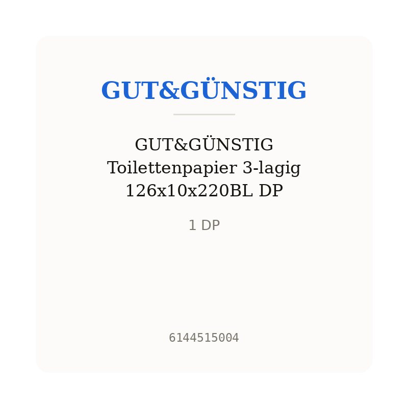 GUT&GÜNSTIG Toilettenpapier 3-lagig 126x10x220BL DP