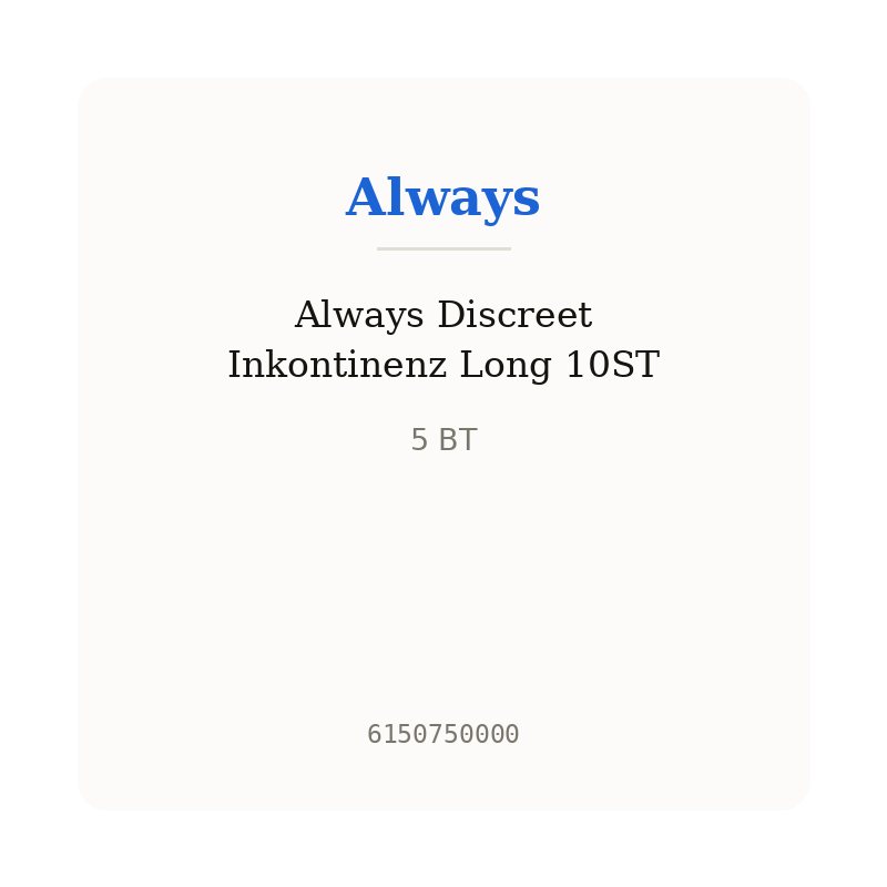 Always Discreet Inkontinenz Long 10ST