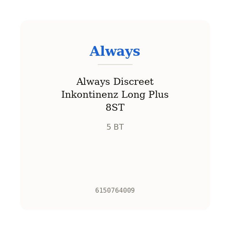 Always Discreet Inkontinenz Long Plus 8ST