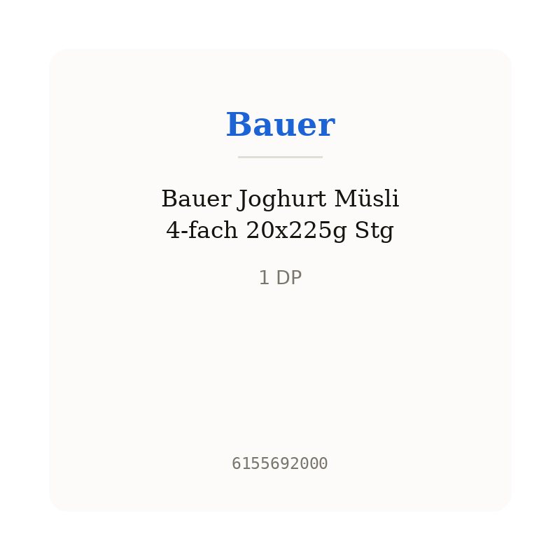 Bauer Joghurt Müsli 4-fach 20x225g Stg