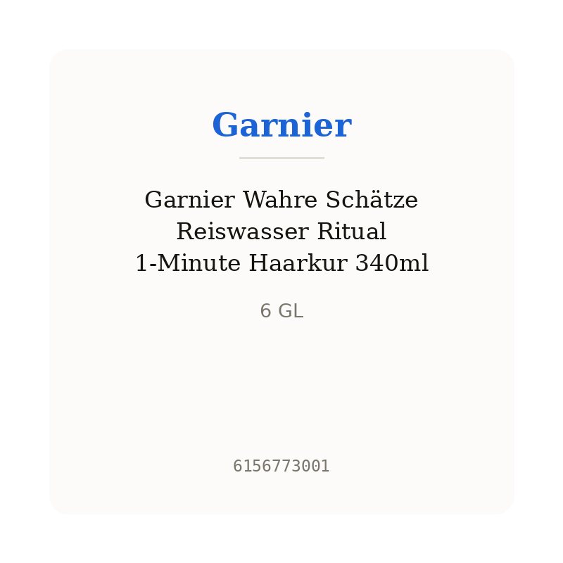 Garnier Wahre Schätze Reiswasser Ritual 1-Minute Haarkur 340ml