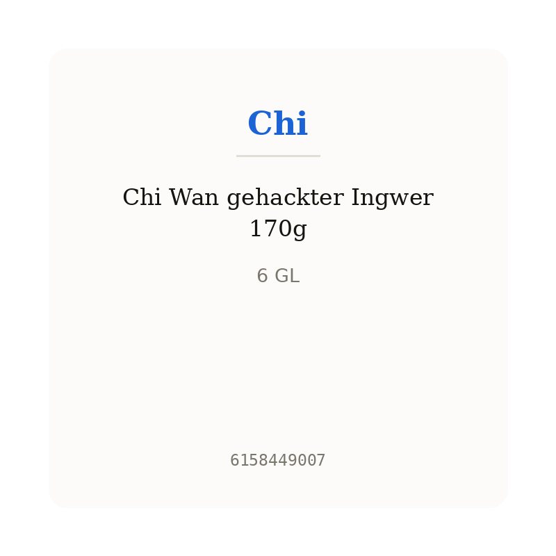 Chi Wan gehackter Ingwer 170g