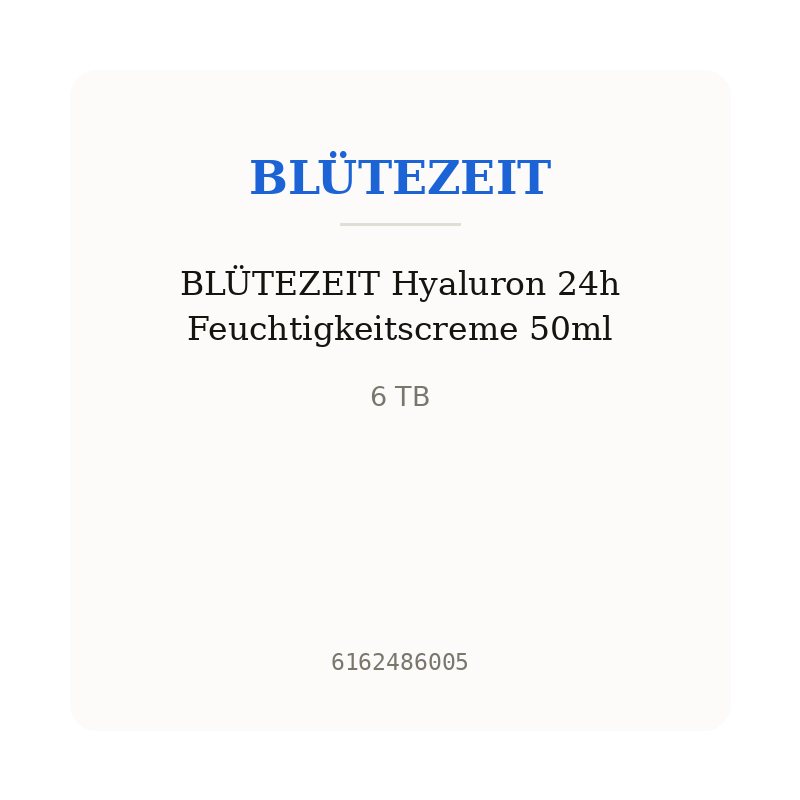 BLÜTEZEIT Hyaluron 24h Feuchtigkeitscreme 50ml