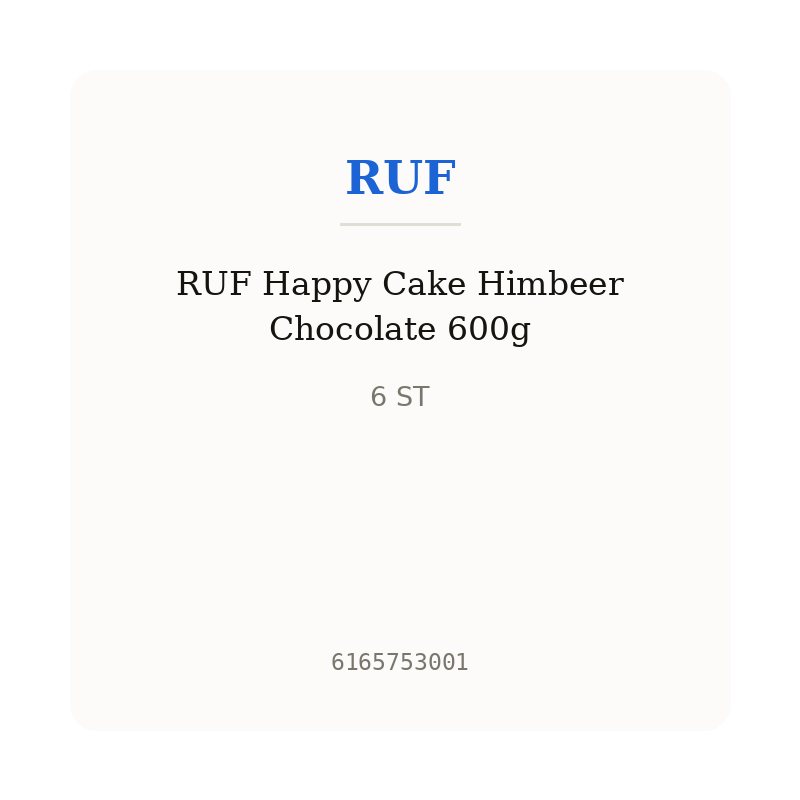 RUF Happy Cake Himbeer Chocolate 600g