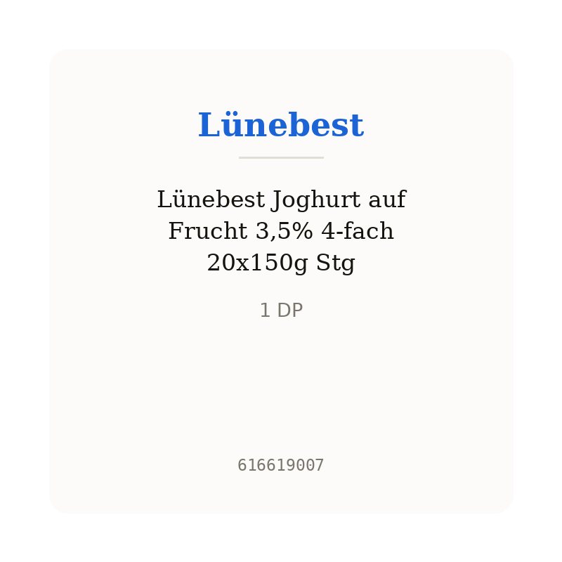 Lünebest Joghurt auf Frucht 3,5% 4-fach 20x150g Stg