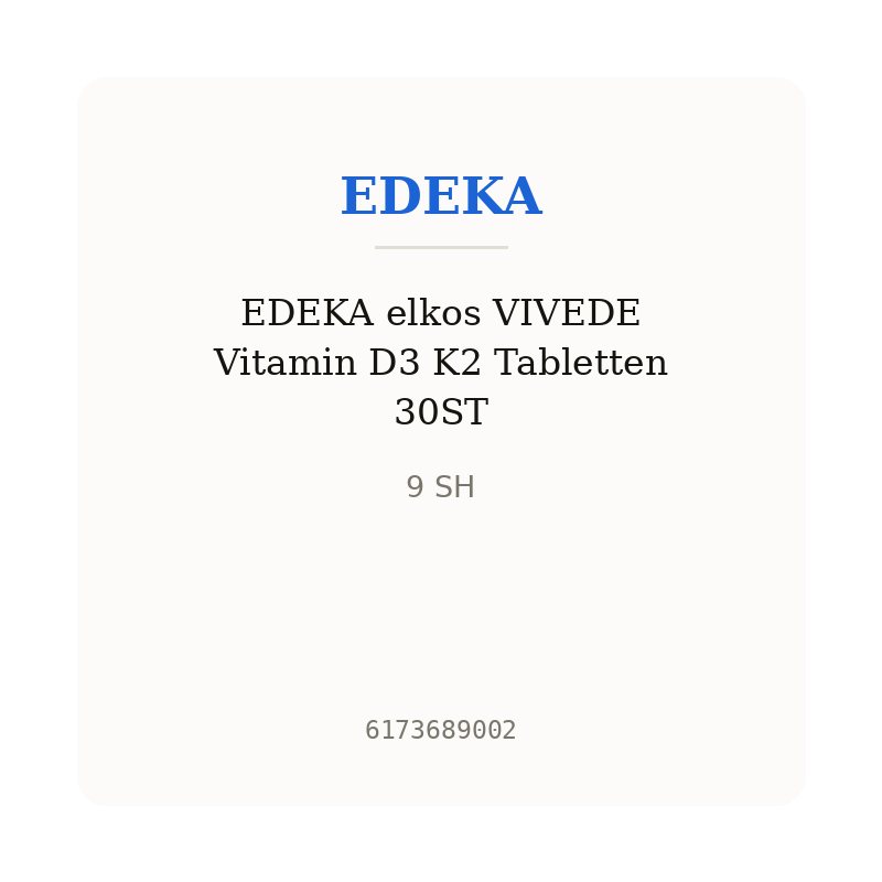 EDEKA elkos VIVEDE Vitamin D3 K2 Tabletten 30ST