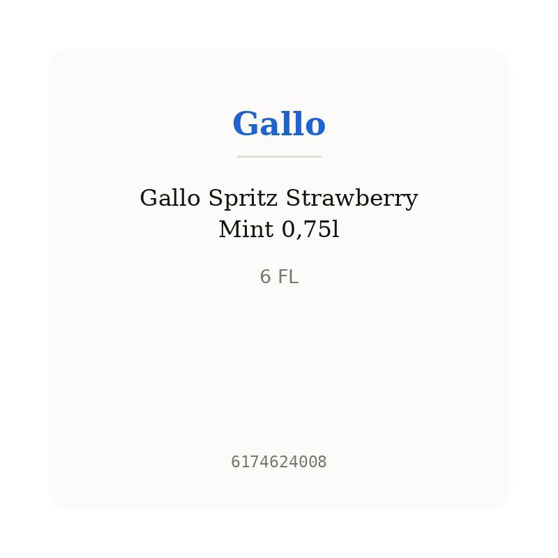 Gallo Spritz Strawberry Mint 0,75l