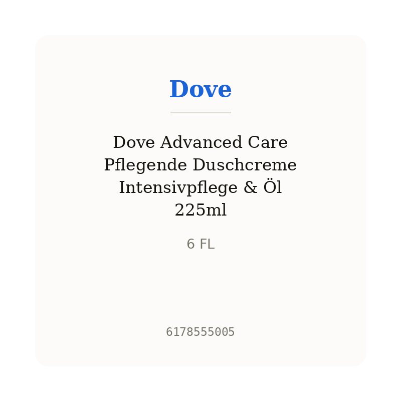 Dove Advanced Care Pflegende Duschcreme Intensivpflege & Öl 225ml