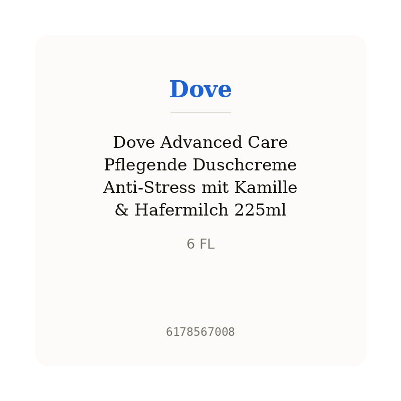 Dove Advanced Care Pflegende Duschcreme Anti-Stress mit Kamille & Hafermilch 225ml