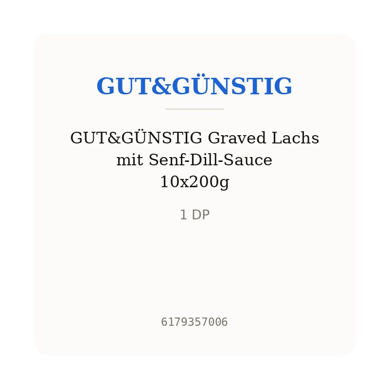 GUT&GÜNSTIG Graved Lachs mit Senf-Dill-Sauce 10x200g