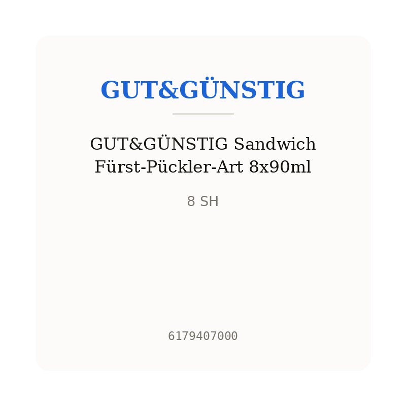GUT&GÜNSTIG Sandwich Fürst-Pückler-Art 8x90ml