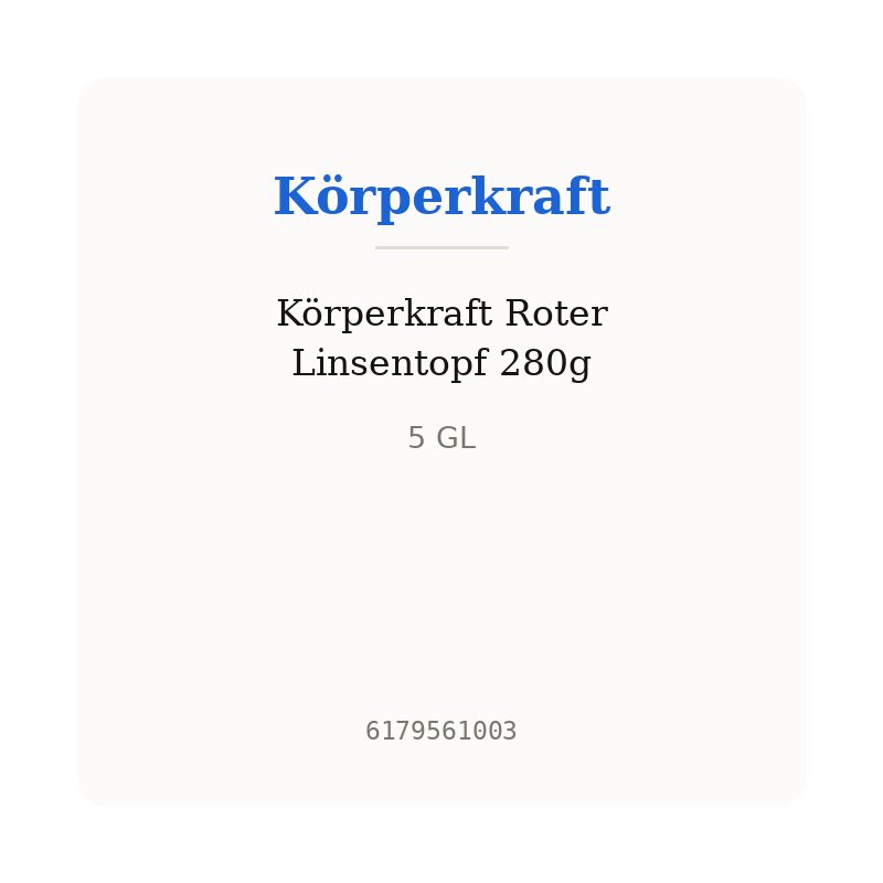Körperkraft Roter Linsentopf 280g