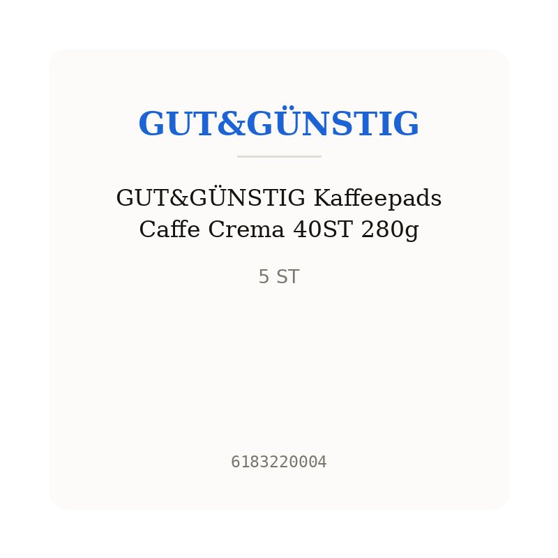 GUT&GÜNSTIG Kaffeepads Caffe Crema 40ST 280g