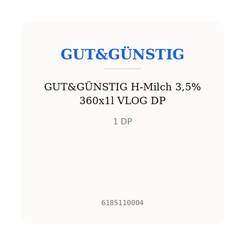 GUT&GÜNSTIG H-Milch 3,5% 360x1l VLOG DP