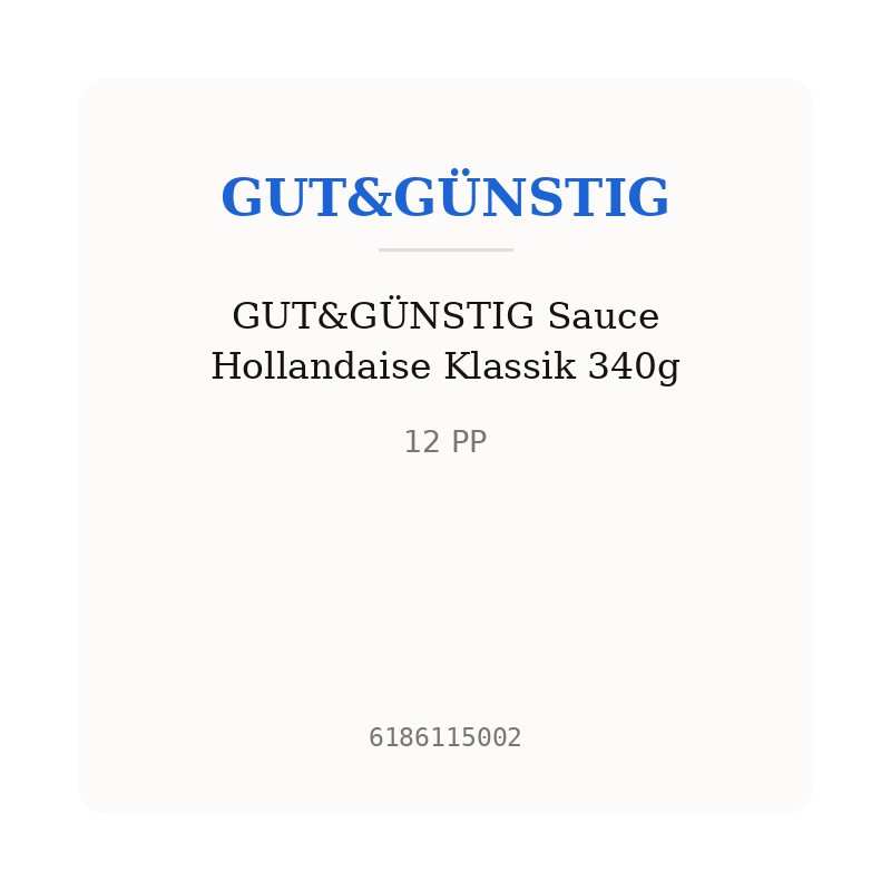 GUT&GÜNSTIG Sauce Hollandaise Klassik 340g