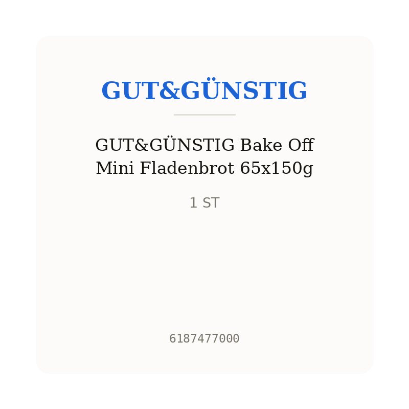 GUT&GÜNSTIG Bake Off Mini Fladenbrot 65x150g