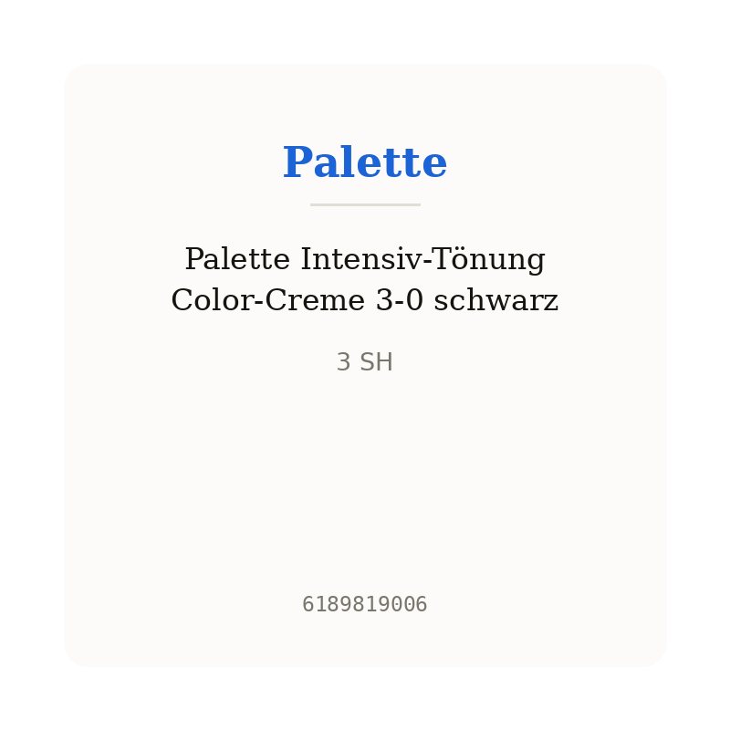 Palette Intensiv-Tönung Color-Creme 3-0 schwarz