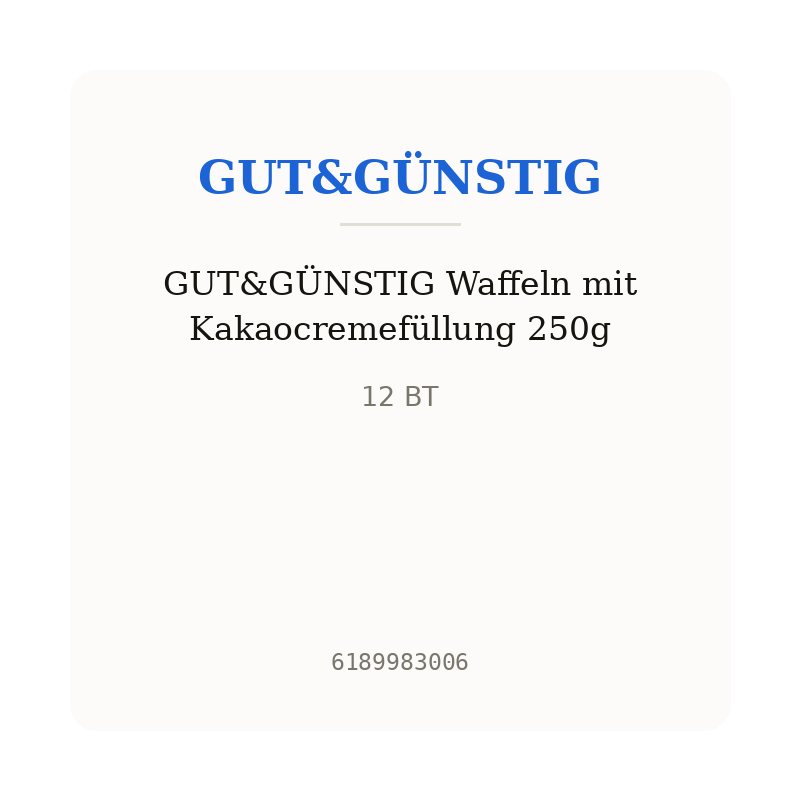 GUT&GÜNSTIG Waffeln mit Kakaocremefüllung 250g
