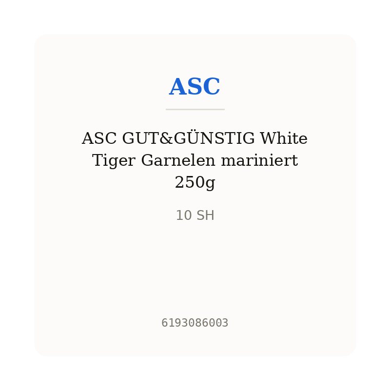 ASC GUT&GÜNSTIG White Tiger Garnelen mariniert 250g