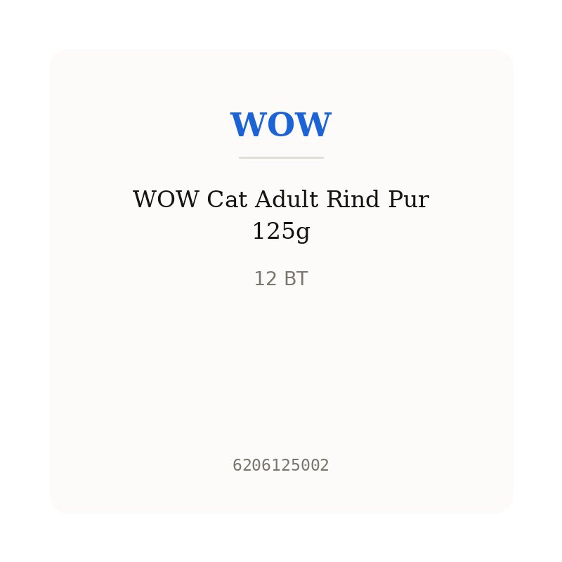 WOW Cat Adult Rind Pur 125g