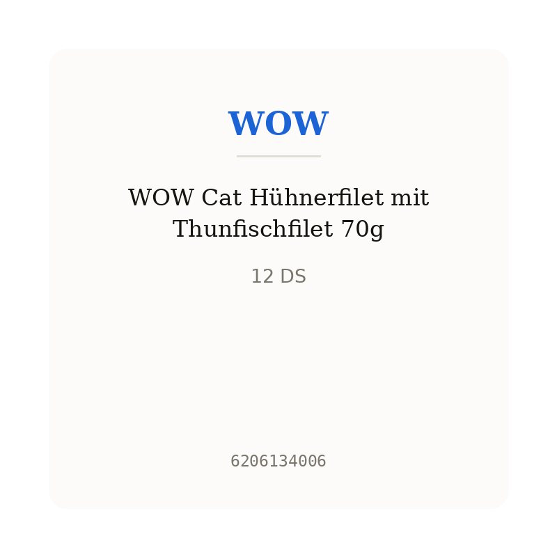 WOW Cat Hühnerfilet mit Thunfischfilet 70g