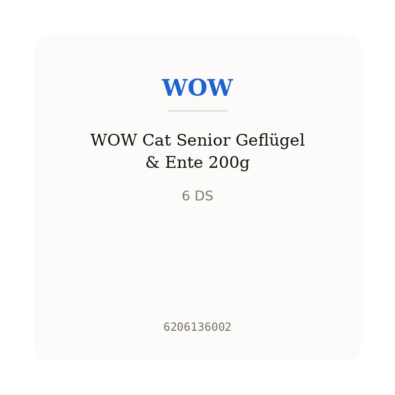 WOW Cat Senior Geflügel & Ente 200g
