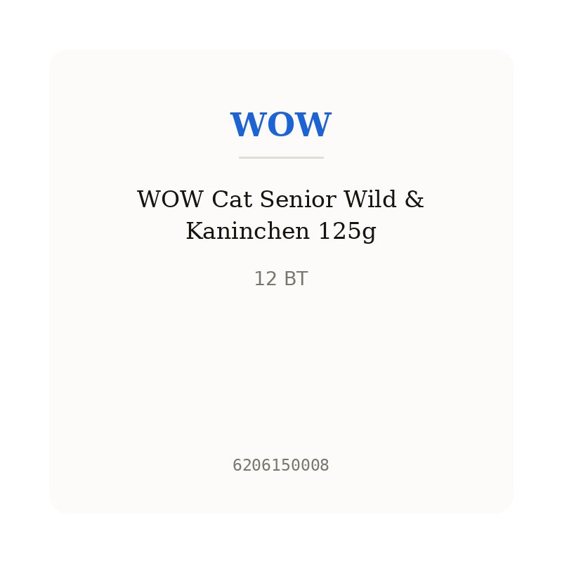WOW Cat Senior Wild & Kaninchen 125g