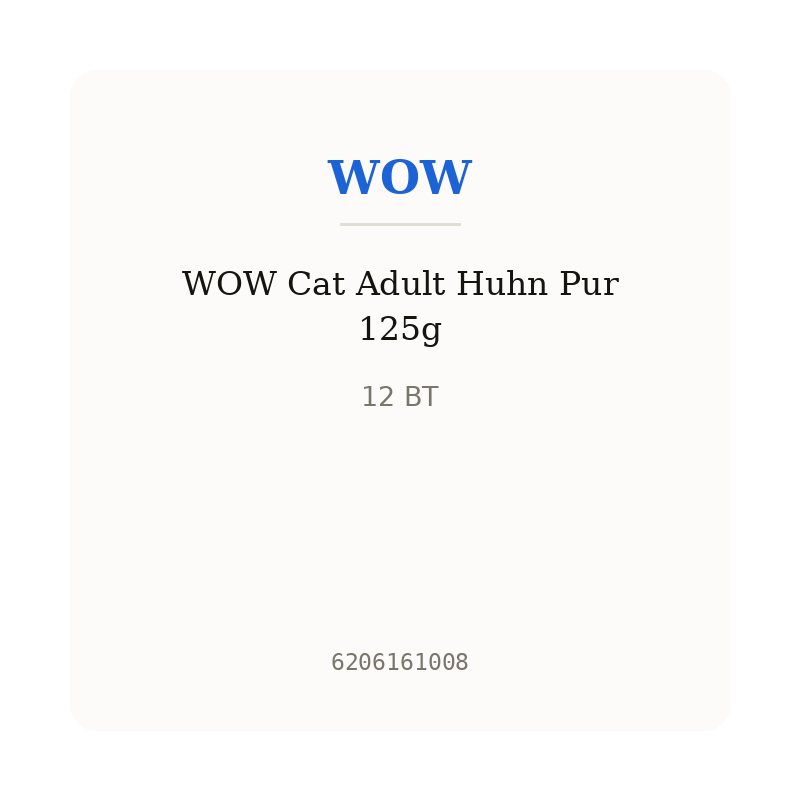 WOW Cat Adult Huhn Pur 125g
