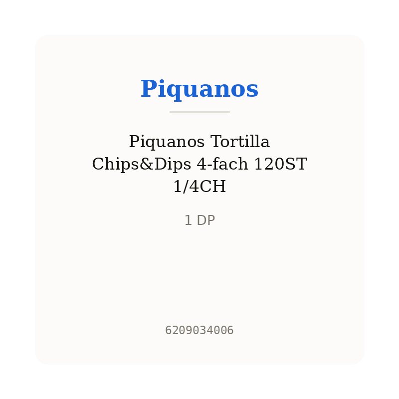 Piquanos Tortilla Chips&Dips 4-fach 120ST 1/4CH